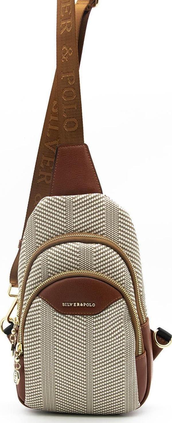 Silver & Polo Kadın Bel Çantası 959-37555 SİLVER POLO FREEBAG M132 BEJ-MAT KİREMİT - Image 1