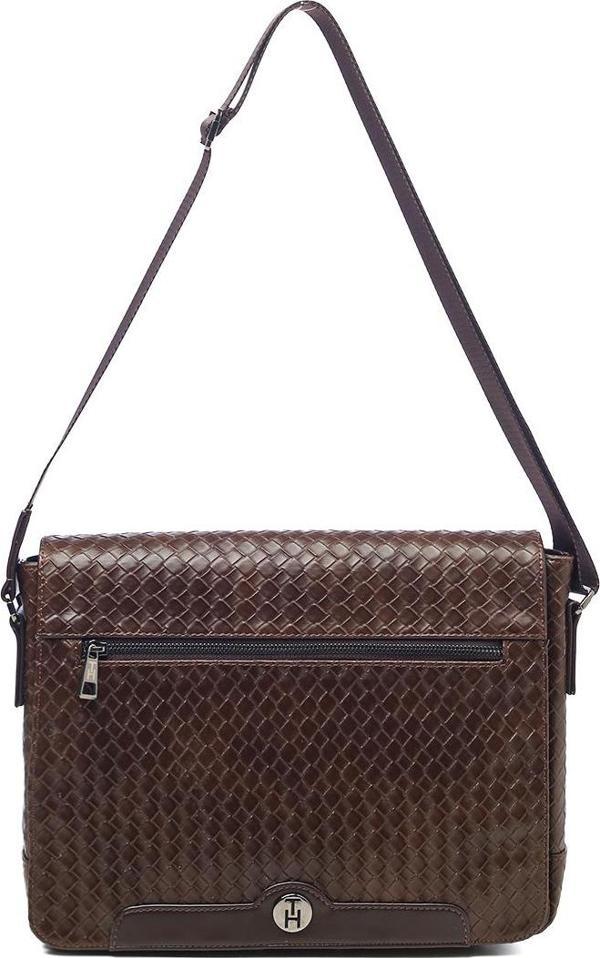 TH Bag Erkek Omuz Çantası TH-YS99-1587 Kahverengi Örgü - Image 1
