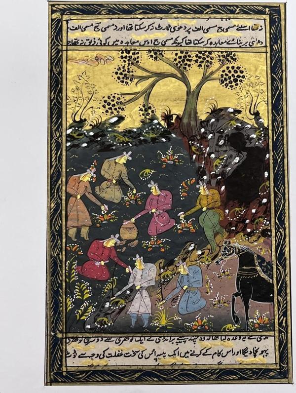 Gizemli Vadide Merasim Adlı El Yapımı Minyatür Resim 27,5x17,5 cm - Image 1