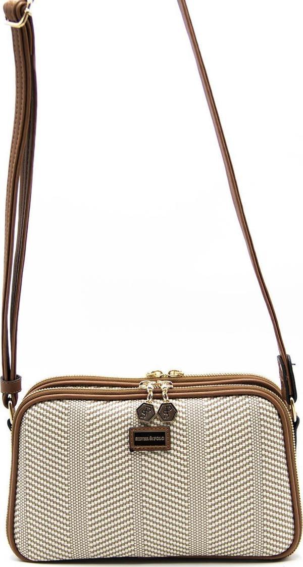 Silver & Polo Kadın Çapraz Çanta 899-33606 SİLVER POLO  ÇAPRAZ BAYAN ÇANTASI M132 BEJ-MAT TABA - Image 1