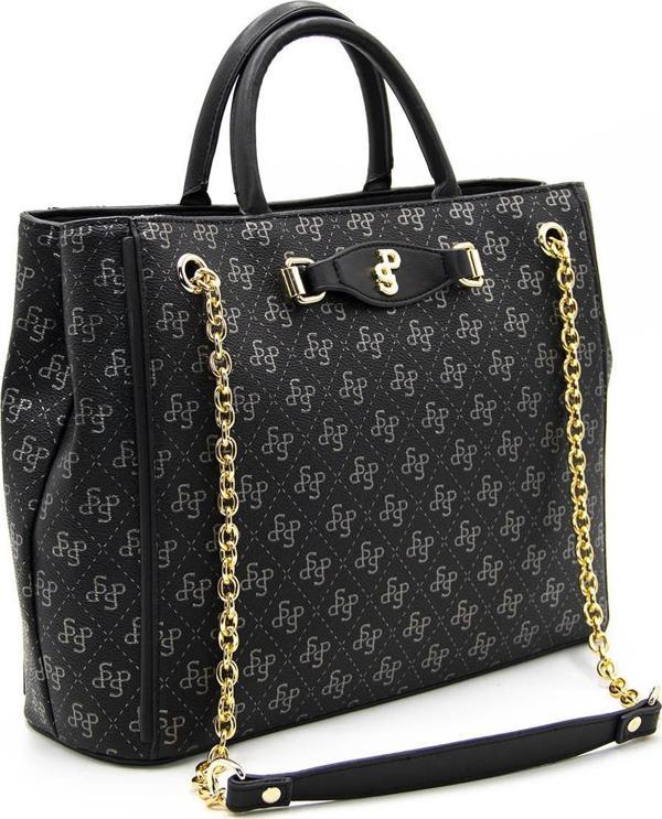 Silver & Polo Kadın Omuz Çantası 1090-42792 Silver Polo M178 Siyah Platin-Mat Siyah - Image 1