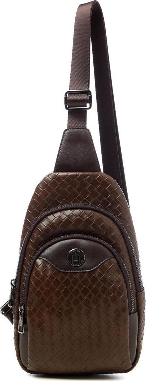 TH Bag Erkek Vücut Çantası TH-YS99-1983 Kahverengi Örgü - Image 1