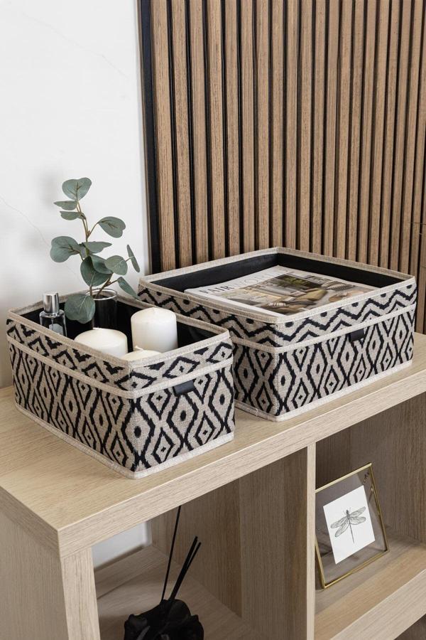 Pazar Kapısı Bohe 2'Li Çekmece Ve Raf Düzenleyici Sepet Organizer 2 Adet - Image 1