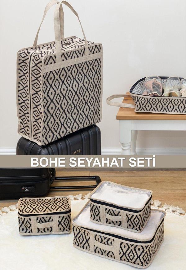 Pazar Kapısı Bohe Ayakkabı Düzenleyici Ve 3'Lü Bavul Organizer Set - Image 1