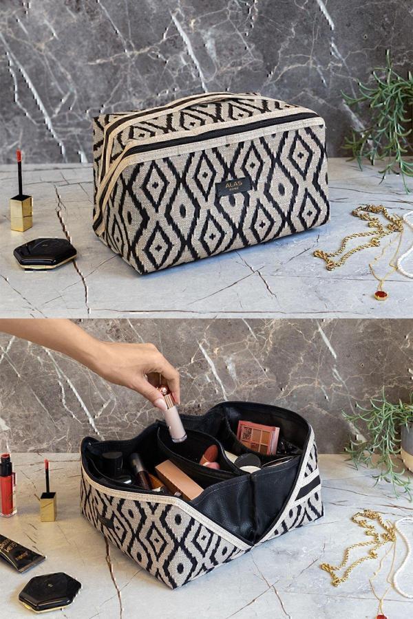 Pazar Kapısı Bohe Makyaj Çantası Düzenleyici Seyahat Tipi Çanta Organizer - Image 1