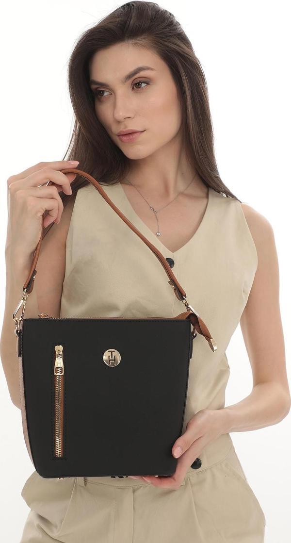 TH Bag Kadın Omuz Çantası TH-YK14313 SİYAH-TABA - Image 1