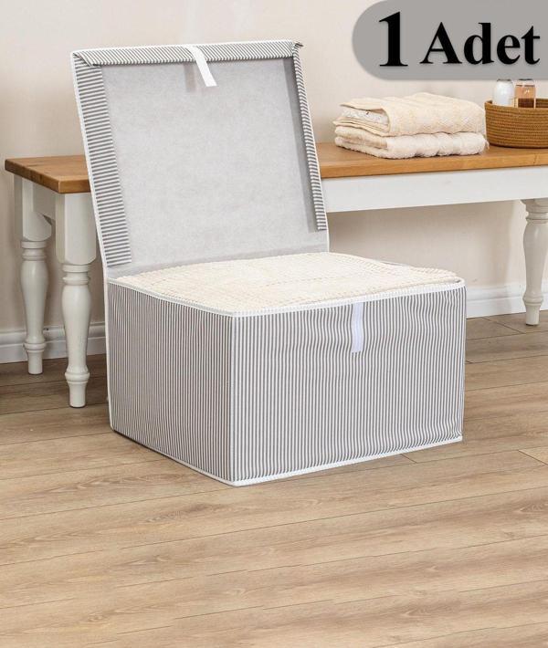 Pazar Kapısı Çok Amaçlı Organizer Düzenleyici Kutu Maxi Gri 50*40*30Cm - Image 1