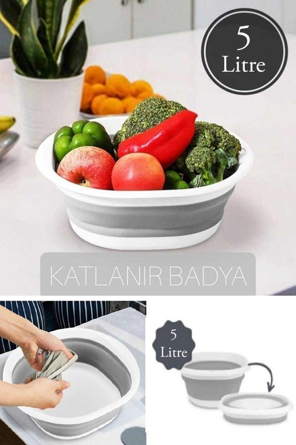 Pazar Kapısı Katlanır Badya Akordiyon Leğen 5 Litre - Image 1