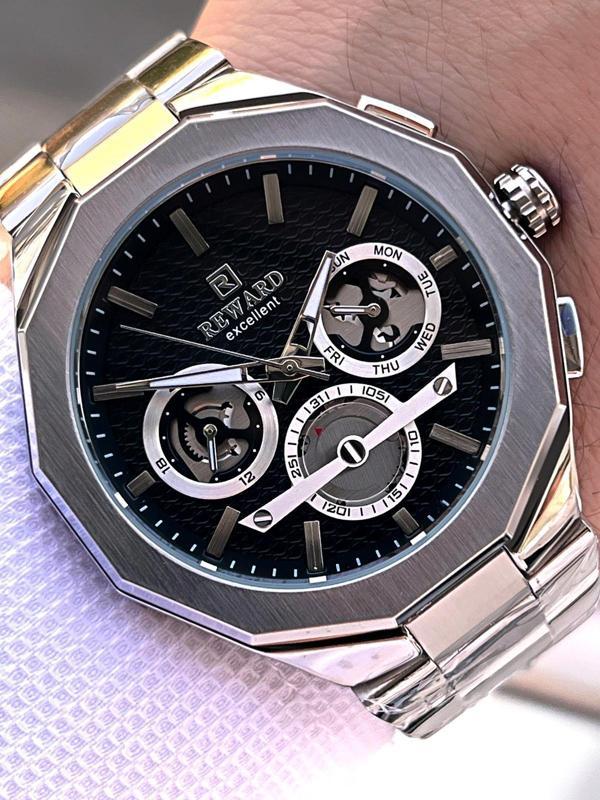 Reward Çelik Kordon 2 Yıl Garantili 5 Atm Suya Dayanıklı İç Fonksiyonları Aktif Erkek Kol Saati RE22 - Image 1