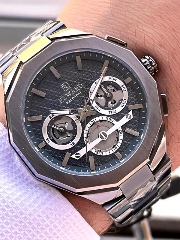 Reward Çelik Kordon 2 Yıl Garantili 5 Atm Suya Dayanıklı İç Fonksiyonları Aktif Erkek Kol Saati RE26 - Image 1