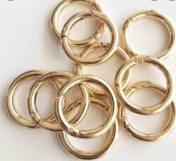 Serpil Düğme Örgü Aksesuar Gold Yaylı Halka - Image 1