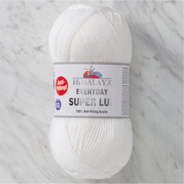 Serpil Düğme Beyaz Everyday Süperlux El Örgü Ipi 5'Li Paket 73401 - Image 1