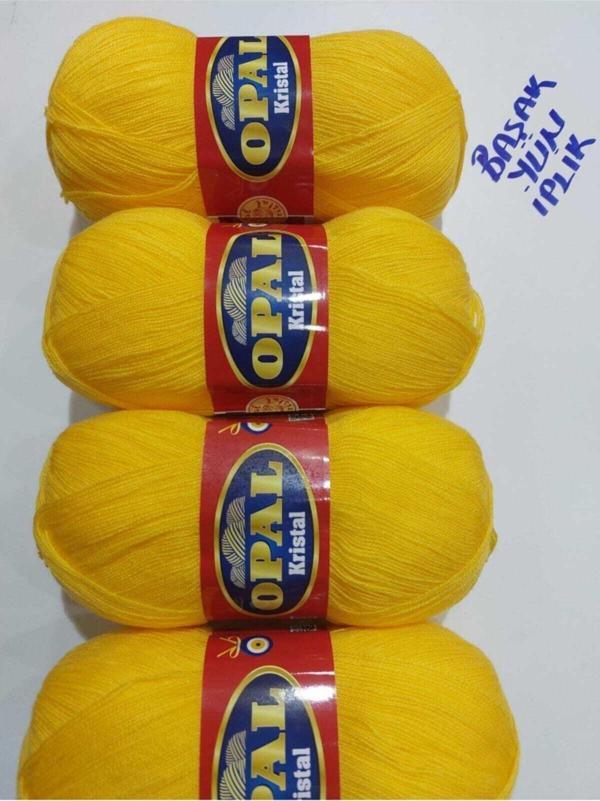 Serpil Düğme [4 Adet] Lif Ipi 100 Gr 475 Metre Sarı Renk .Tığ Numarası Dantel Serisi 4... Veya 5 - Image 1