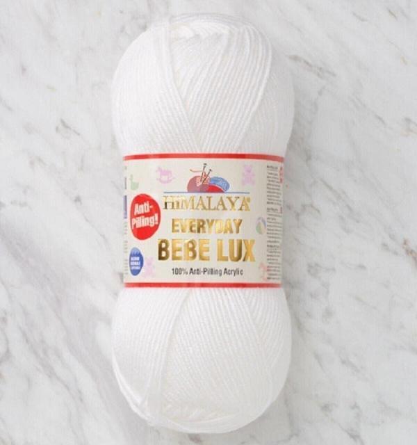Serpil Düğme Everyday Bebe Lux Antı-Pılıng Örgü Ipi 70401 Beyaz 5'Li Paket - Image 1