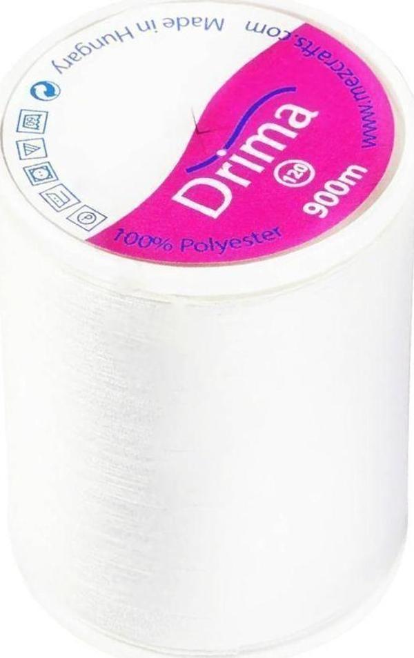 Serpil Düğme Dayanıklı Ve Kaliteli Beyaz Dikiş Ipliği 900 Metre %100 Polyester - Image 1