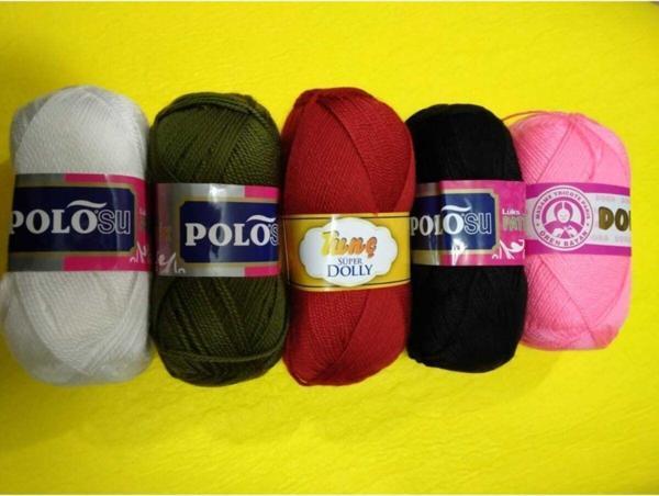 Serpil Düğme (5 Adet) Karışık El Örgü Ipliği Polo Tunç Marka Patik Ipi Seti - Image 1