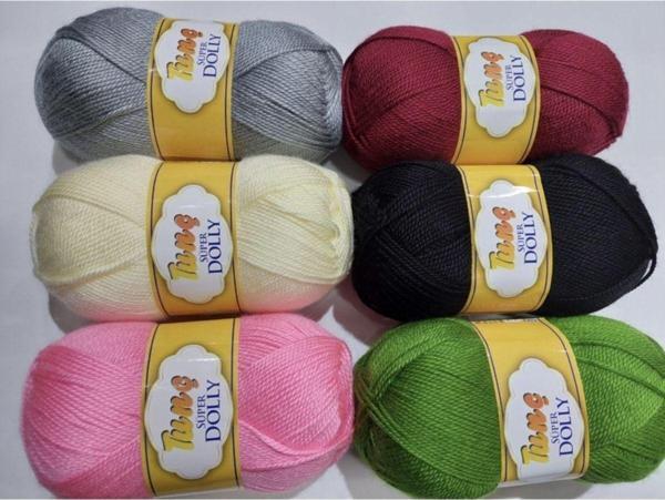 Serpil Düğme 6 Adet Patik Ipi 100 Gr 225 Metre Gri Krem Pembe Siyah Bordo Yeşil Tığ No 2.5 Şiş No 3.5 - Image 1