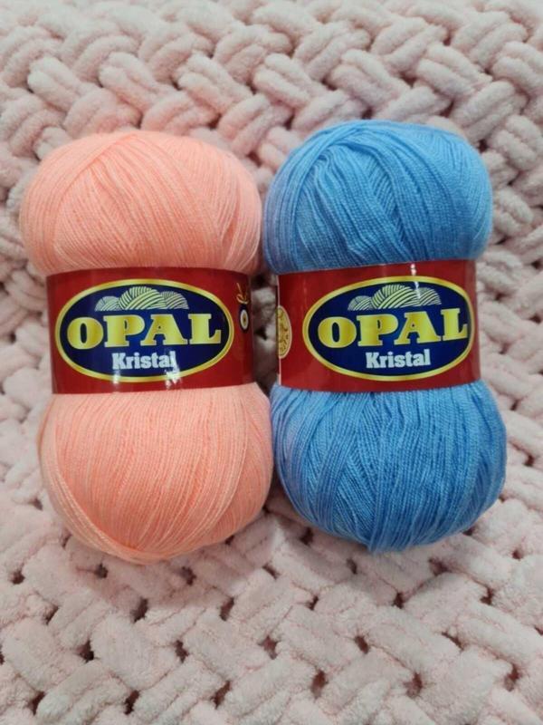 Serpil Düğme 2 Adet 100Gr Yavru Ağzı Ve Mavi 475 Metre Lif Ipliği.Tığ Numarası (4 No.1.60 Mm) Dir - Image 1