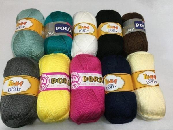Serpil Düğme 10 Adet Karışık El Örgü Ipliği Polo Marka Patik Ipi Seti 10'Lu 100 Gr X 10 - Image 1