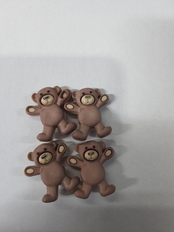 Serpil Düğme Dekoratif Düğme - Bebek Düğme - Ayıcık Düğme 4 Adet - Image 1