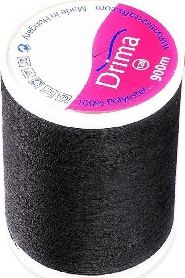 Serpil Düğme Dayanıklı Ve Kaliteli 3 Katlı Drima Siyah Dikiş İpliği 900 Metre %100 Polyester - Image 1