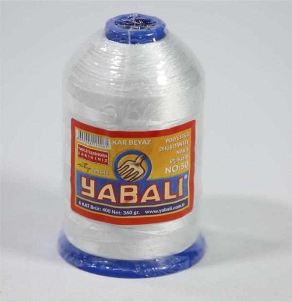 Serpil Düğme Oya Dantel Ipliği No 50 Karbeyaz 6 Kat 400 Gr Ybl50 - Image 1