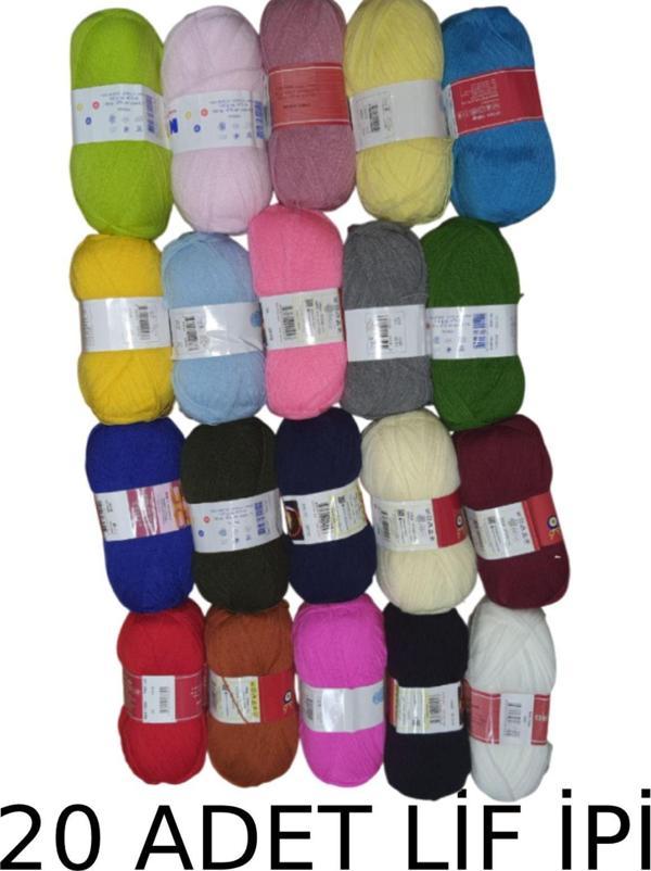 Serpil Düğme 20 Adet Lif İpi Kristal Makine Orlonu Karışık Renk Set No5 - Image 1