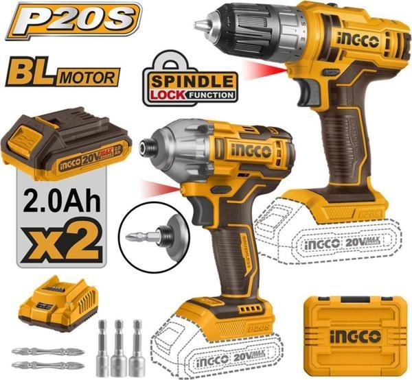 ING-COSLI230708 Li-ion Akülü 2 li Kombo Set - Matkap ve Vidalama 20V 2 - Image 1