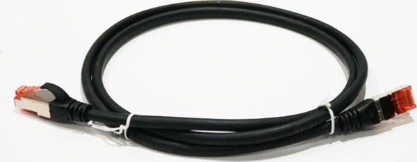 Bakır Patch Kablo S/FTP CAT6 1 mt LSZH SİYAH ASSMAN - Image 1