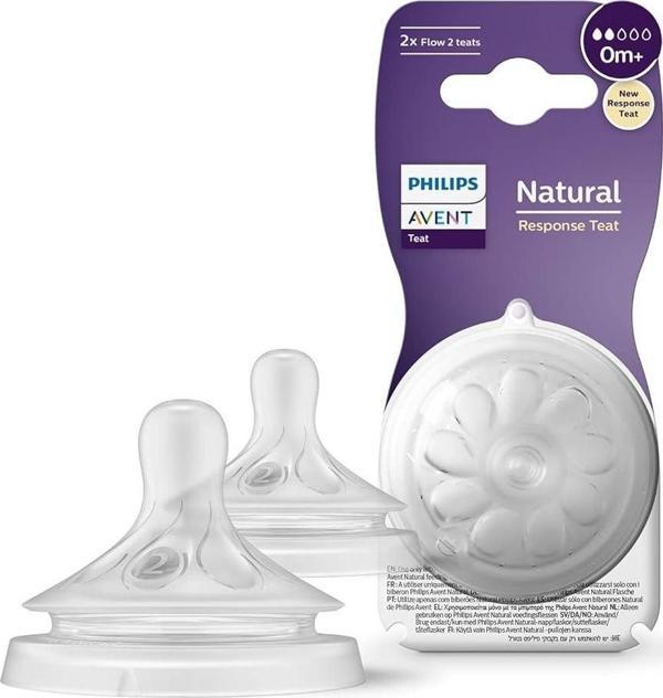 Philips Avent Natural Response 2'li Biberon Emziği, 2 Numara, 0 Ay+ - Image 1