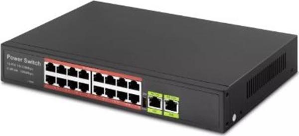 HADRON HD16 POE SWITCH 2UPLINK 16+2 10-100-1000 MBPS 16PORT - Image 1