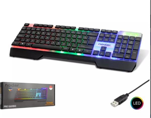 Nodar Nd868 Pro Kablolu Q Oyuncu Klavye Slim Rgb Siyah 105 Tuş 1,5mt Kablo Uzunluğu - Image 1