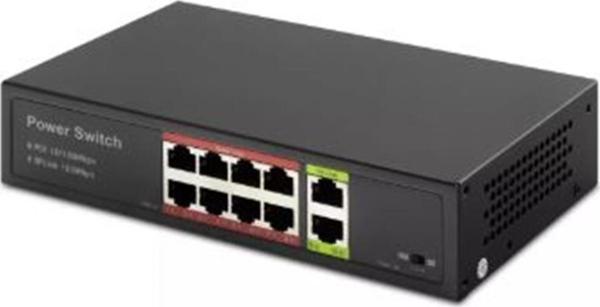 HADRON HD08 POE SWITCH 2UPLINK 8+2 10-100 MBPS 8PORT - Image 1