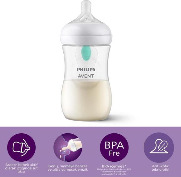 Philips Avent Natural Response PP Antikolik Biberon 260 ML 1 Ay+ SCY673/01 - Image 1