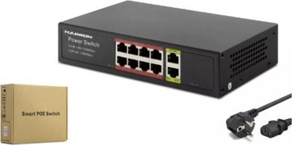 HADRON HDG08 POE SWITCH 2UPLINK 8+2 10-100-1000 MBPS 8PORT - Image 1