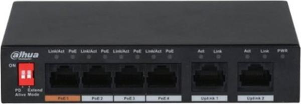 Dahua PFS3006-4ET-60 6 Port 10-100 (4 Poe + 2fe Uplınk Toplam 60W Poe) - Image 1