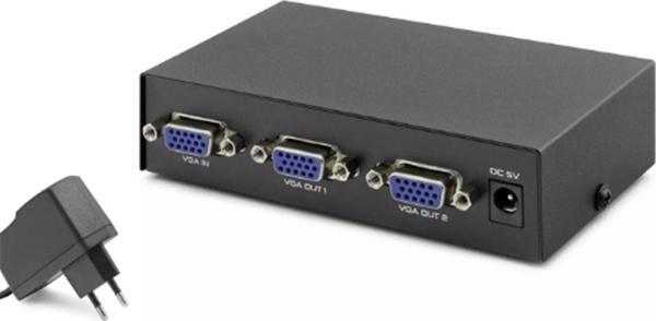 Hadron Hdx1277 2 Port Vga Splitter 200Mhz 1-In 2-Out Siyah - Image 1