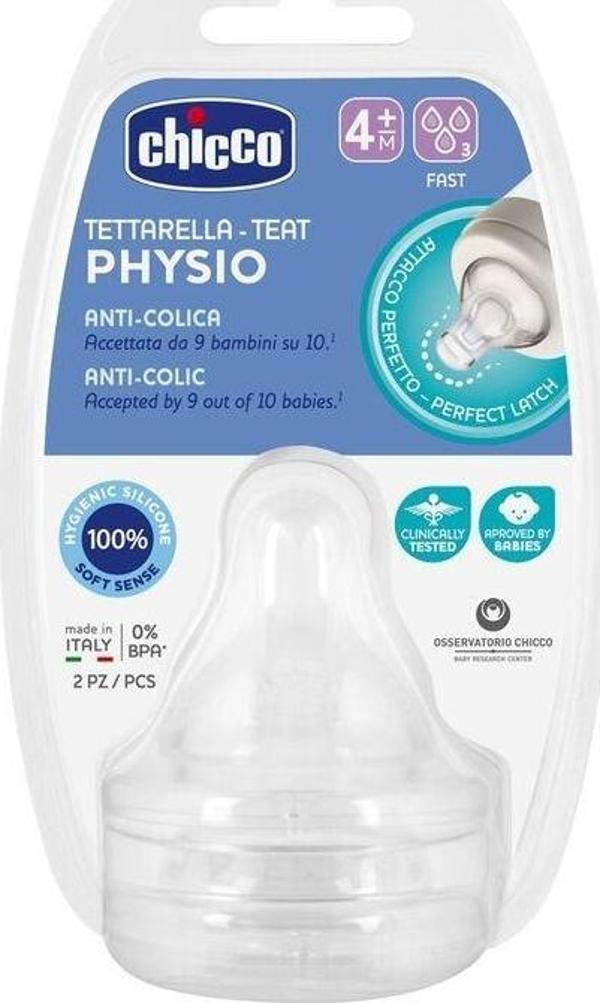 Chicco Wellbeing Silikon 2'li Biberon Emziği 4 ay+ - Image 1