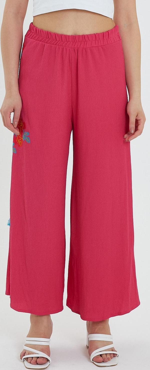 Kadın Yanı Nakışlı Bol Paça Pantolon 914 - Image 1