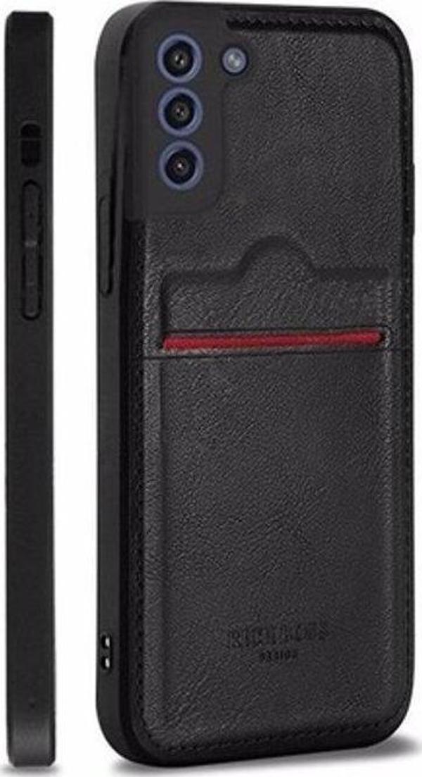 Samsung S22 Kartlıklı Deri Kılıf Siyah - Image 1