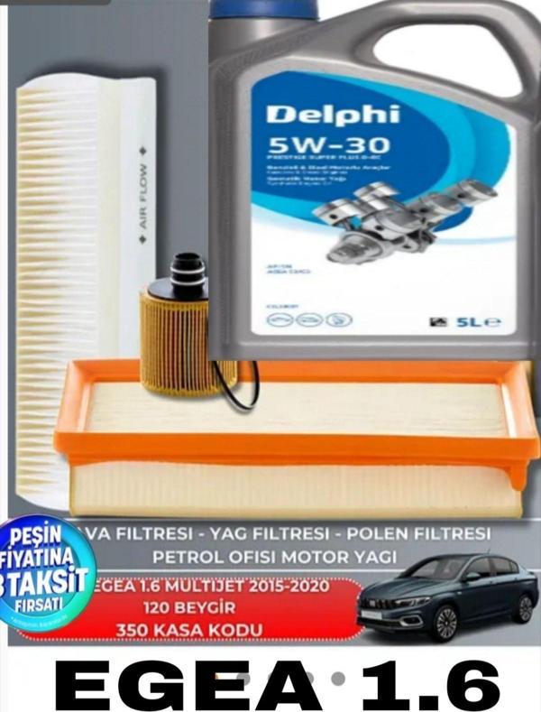 Fıat Egea 1.6 Multıjet 2015-2016-2020 120 Bg Delphi 5w30 5lt Dpf Li 2025 Yag Bakım Seti - Image 1