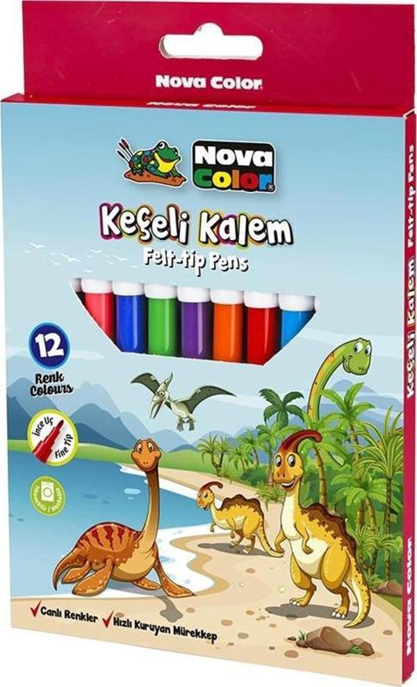 Keçeli Kalem Felt-tip Pens- 12 Li  - Image 1