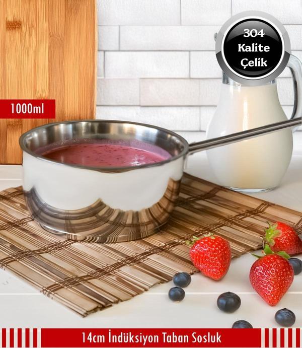 Çelik İndüksiyon Taban Kaçerola Sosluk Sütlük 14cm - Image 1