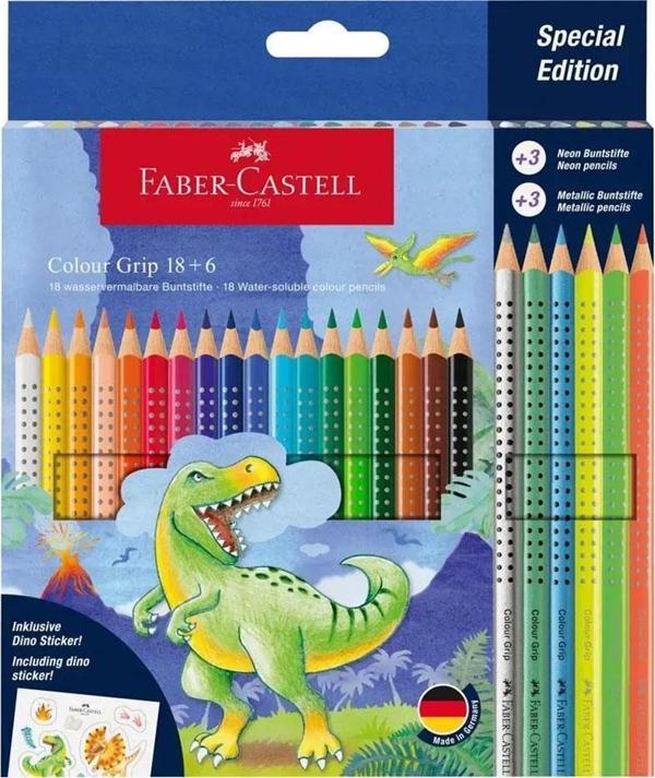 Faber-Castell Dino 18+3 Colour Grip Boya Kalemi 201546 - Image 1