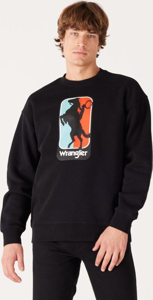 Wrangler Regular Fit Normal Kesim %100 Pamuk Bisiklet Yaka Içi Polarlı Siyah Sweatshirt - Image 1