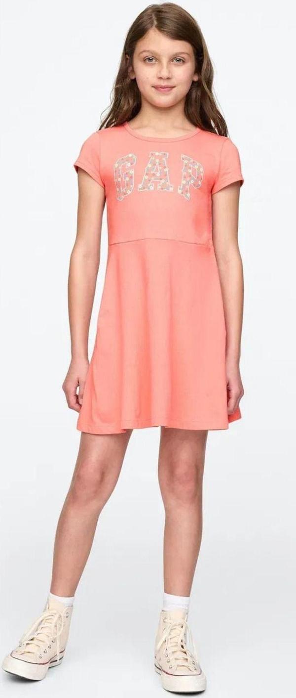 Gap Kız Çocuk Logo Jersey Elbise Pembe - Image 1