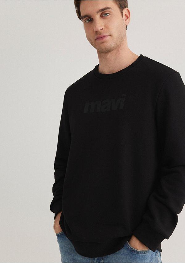 Mavi Logo Baskılı Siyah Sweatshirt 066303-900 - Image 1