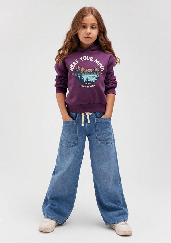 Mavi Baskılı Mor Sweatshirt 7S10060-70577 - Image 1