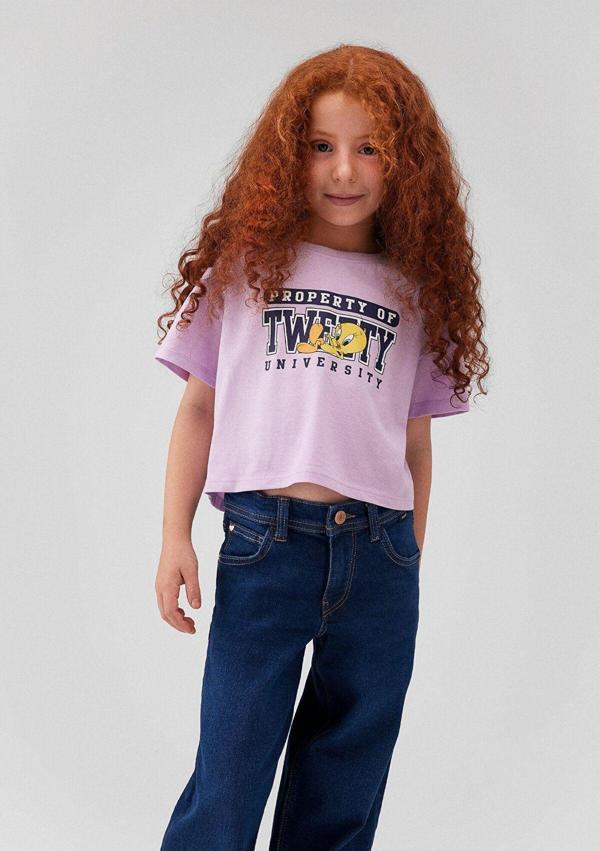 Mavi Çocuk Tweety Unıversıty Baskılı Tişört Orkide 7610246-70516 - Image 1