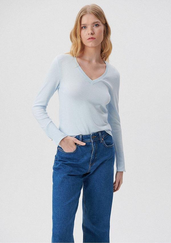 Mavi Kazak Slim Fit / Dar Kesim 171346-82324 - Image 1